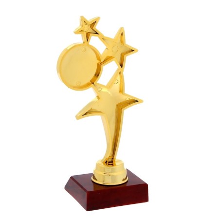 The award figure "Three stars", the plastic stand is red, 15 x 7 x 6 cm.-2