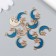 Decor for creativity metal, enamel "Month with an asterisk" gold, blue 2x1.5 cm