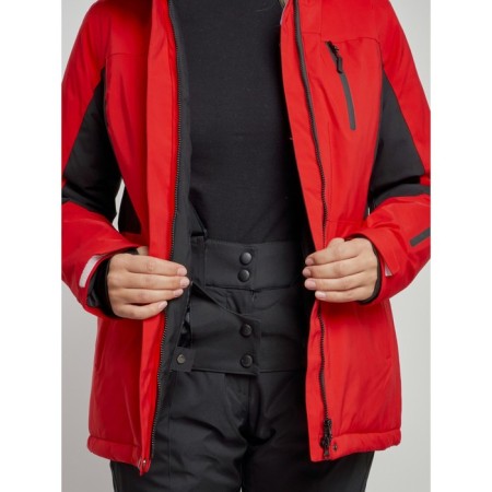 Ski costume female winter, size 50, red color-8