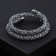 Bracelet-spring "Chantal" 2 rows, color silver, d = 7 cm