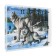 Carty clock, interior "wolves in the winter forest", silent, 25 x 35 cm