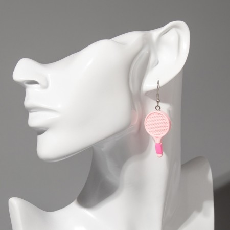 Earrings Assorted "Joy" a racket and a stake, the color is blue pink in silver-4