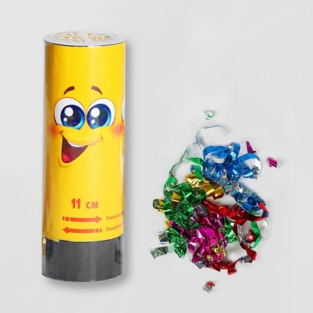 Spring Clop “Smiley”, confetti, serpentine, 11 cm-1