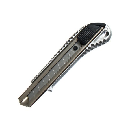 Chancellery knife, 18 mm, metal with a metal guide latch, on a blister-2