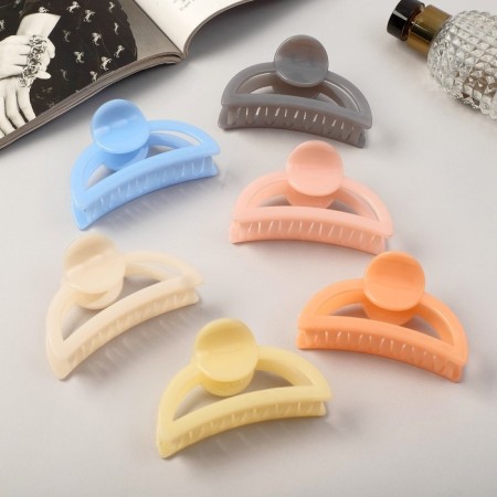 Hair crab "gloss" arc circle luxury, 9 cm, mix-1