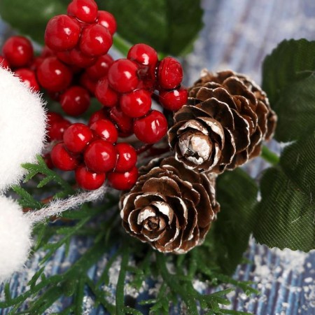 Decor "Winter charm" berries of berries white mushrooms, 25 cm-1