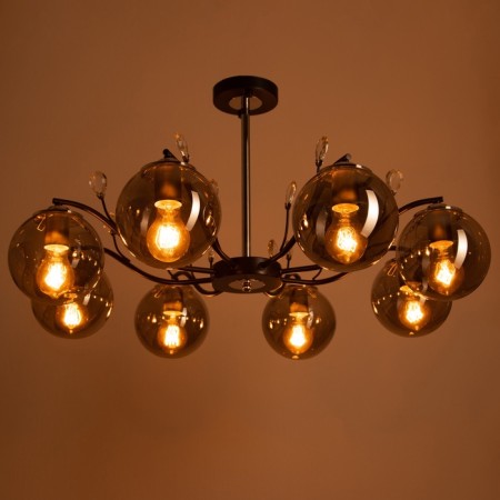 ARISA chandelier 8he27 40W black-silver 80x80x40 cm-2