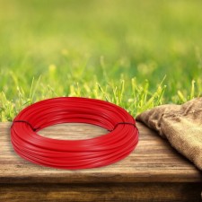 Smooth artificial rattan 7 mm 100 m half a pipe (red)