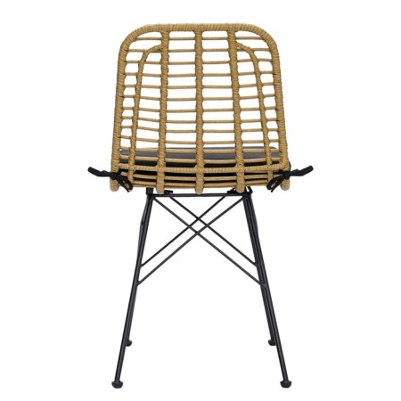 Vetle Flat chair 420 × 560 × 810 mm, artificial rattan, beige color / black-10