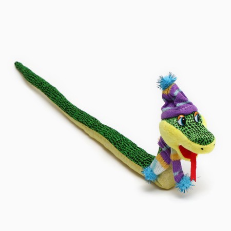 Soft toy "Snake", winter, 72 cm, in the New Year's cap-4
