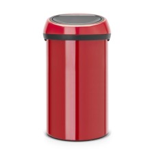 Garbage bucket Brabantia Touch Bin, Soft Touch system, flame red color, 60 liters