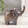 Ceramics candlestick for 1 candle "Elephant. Ethnic patterns" brown 7x11.5x10.5 cm