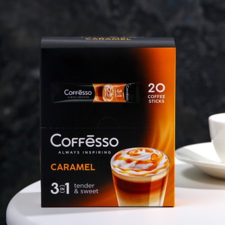Coffesso coffee drink "Soluble Caramel 3B1" Styk, 20x15g-1