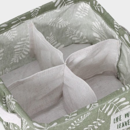 Organizer for linen of the share Leaves, 4 cells, 20 × 20 × 11 cm, green color-4