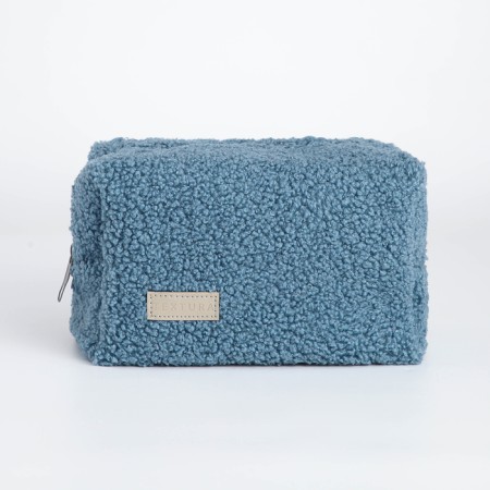 Cosmetic bag with lightning, textura, blue color-3