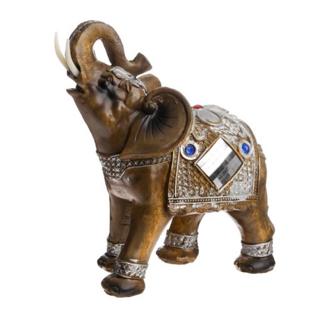 Polystone souvenir "Elephant in Popone Kolchug with mosaics and golden patterns" 21x9x19.5 cm-4