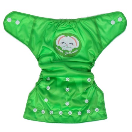 Reusable diaper "our bunny", green color-4