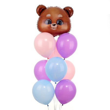 A set of balloons "Bear", foil, latex, 9 pcs.-1