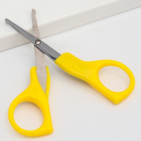 Children's, safe, manicure scissors "Elephant", yellow color-2