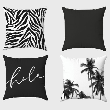 A set of decorative pillowcases "Hola" - 4 pcs, 40x40 cm, velor
