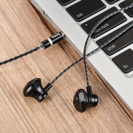 Hoco M18 headphones, wired, inserts, microphone, jack 3.5 mm, 1.2 m, black-2