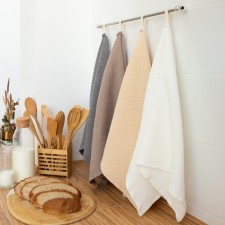 SL Home Linen towel white color 38x65cm, flax 29%, HL 71%, 215 g/m2