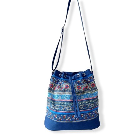 Bag bag, cord department, blue "Boho" color