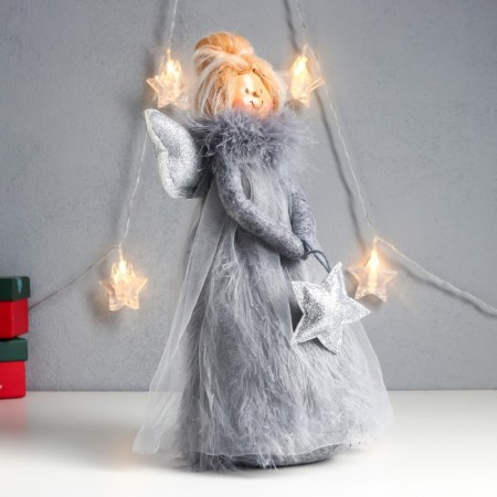 Interior doll "Angel in a gray dress with an asterisk" Pooh 37.5x11.5x18 cm-1