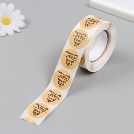 Stick Paper "Crap. Code. Birthday" D = 2.5 cm 500 pcs in a roll 3x6.5x6.5 cm-3