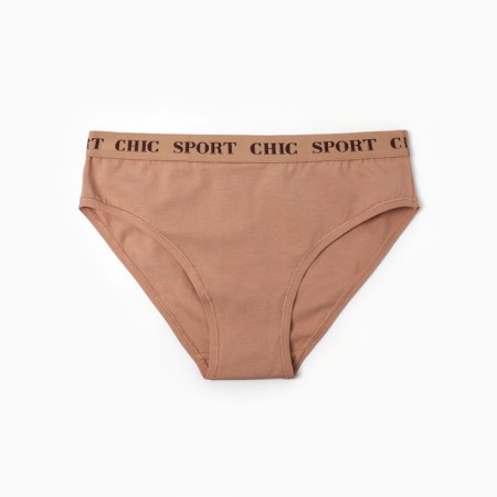 Panties female slips, beige color, size 48 (l)