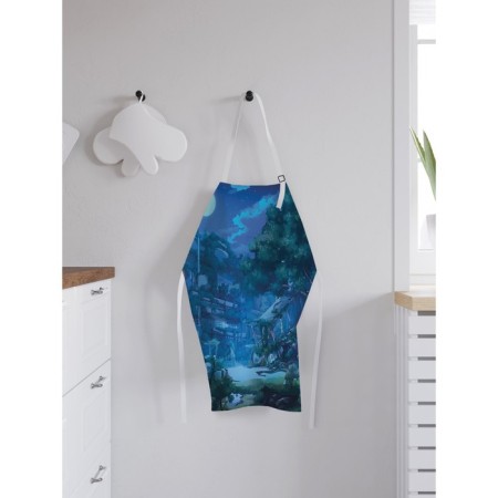 Apron kitchen with a photo print "Moonlight", adjustable, size OS-1