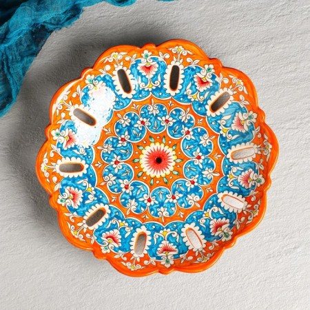 Rishtan ceramics "Flowers", 33 cm, 33 cm,-1