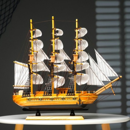 Souvenir medium -sized “Astrilde” ship, light tree, beige sails, 48.5x4x8 cm-12