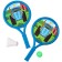 Gaming set, rackets and two balls, blue tractor