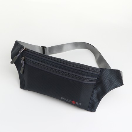 Lightning waist bag, 2 outer pockets, black color