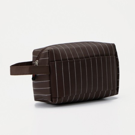 Lightning cosmetic bag, external pocket, brown color