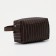 Lightning cosmetic bag, external pocket, brown color