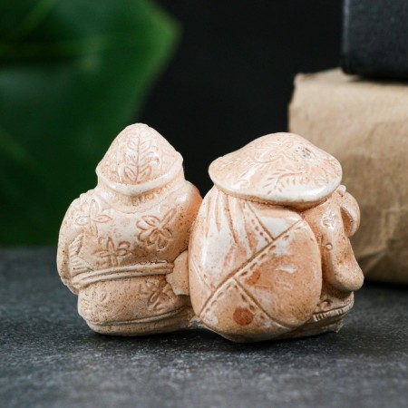 Figure "Daikoku and Ebisa" ivory, 6x3x4cm-2