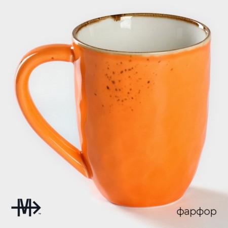 Porcelain mug Magistro "Cerera", 400 ml, color orange color-1