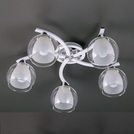 Ceiling chandelier Citilux "Christie" CL152150, 54x54x19 cm, 5x75W, E27, white color-10