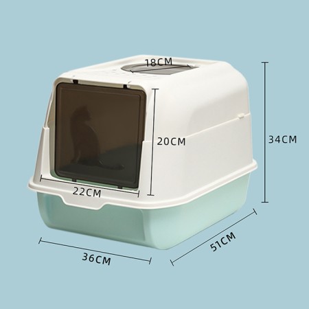 The toilet is closed with a folding top of 36 x 51 x 34 cm, blue-1