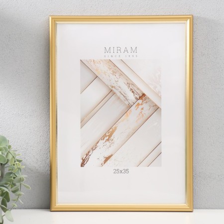 Photo frame Plastic "Mira" 25x35 cm, gold (plastic screen)