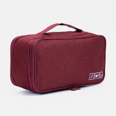 Cosmetic bag, 3 parts on lightning, red color