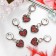 Suspension "Heart", red color in silver