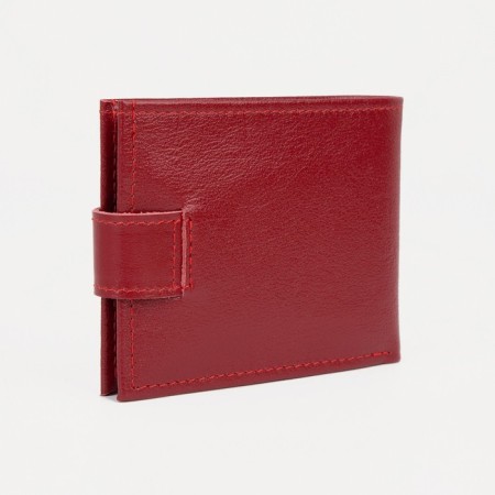 Women's wallet on the Textura button, red color-2
