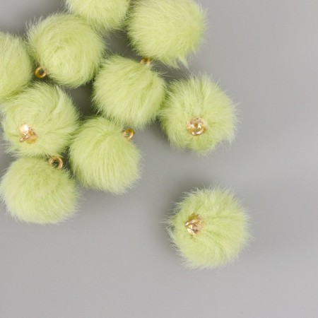 Decor for creativity Artificial fur "ball" mint set 10 pcs, d = 2 cm-1