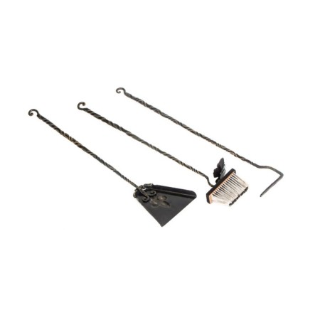Forged set for the fireplace "Syrian GK930", poker 62 cm, scoop, brush with a butterfly-3