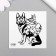 Tattoo on the body black "Dog with a cat in a backpack" 6x6 cm