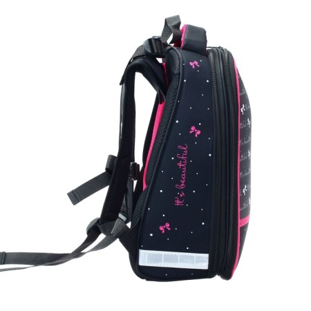School backpack 38 x 30 x 16 cm, ergonomic back, stavia "meow", gray/black-4