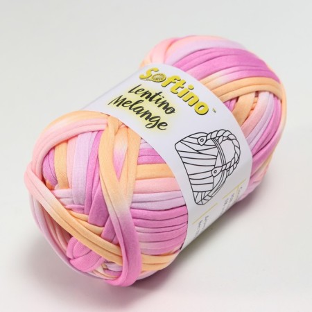Knitted yarn 95% cotton, 5% elastan "Lentino melange" 100 g 30 m color 7-1